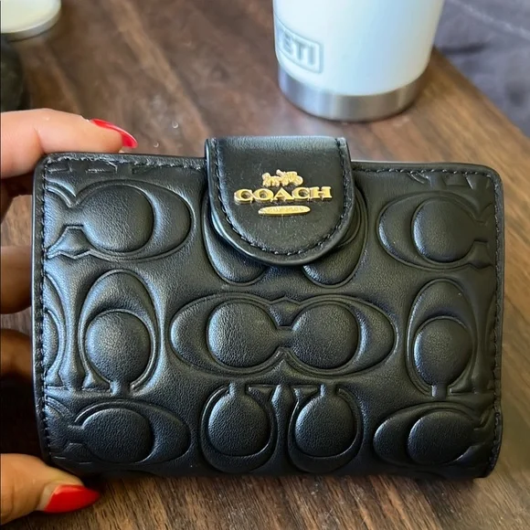 Coach Black Embossed Leather Wallet - Picture 3 of 3